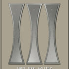Three curved metallic panels displayed with "COLD EDGE GALLERY" text below.