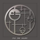 Metal wall art features geometric shapes and lines in a circular design. Text at the bottom reads "COLD EDGE GALLERY.