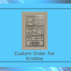 A digital image showing a framed design labeled "Custom Order For Kristine" with geometric patterns and "GOLD EDGE GALLERY" text on a blue background.