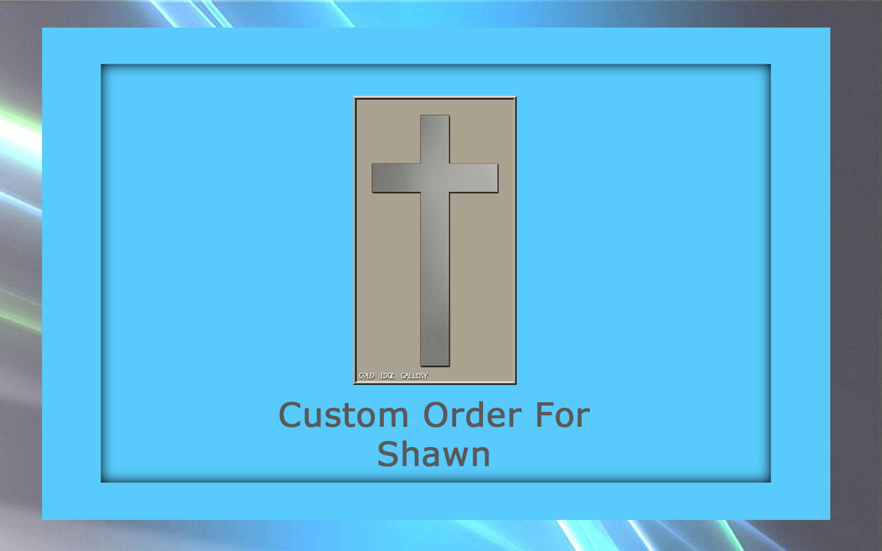 wp-b custom order for shawn 10-21-26 Gray cross design on a blue background with text reading "Custom Order For Shawn.
